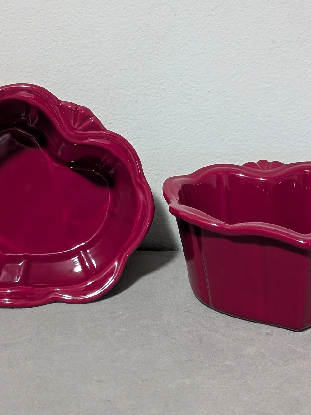 Princess House Pavillion Heart Shaped Ramekins (2) EUC
